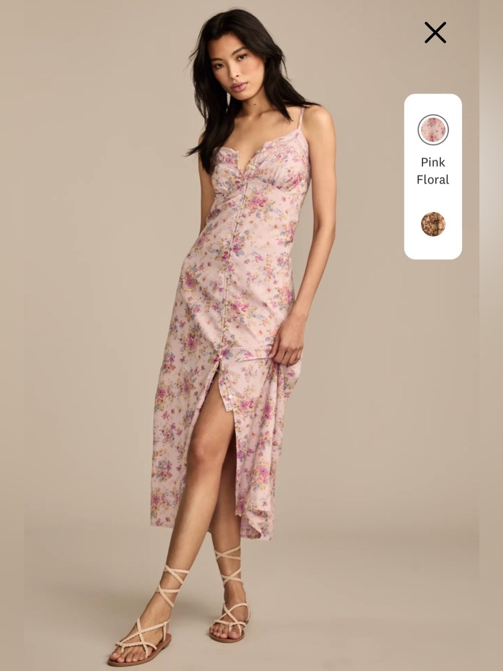 Festival Floral Lace Trimmed Slip Dress